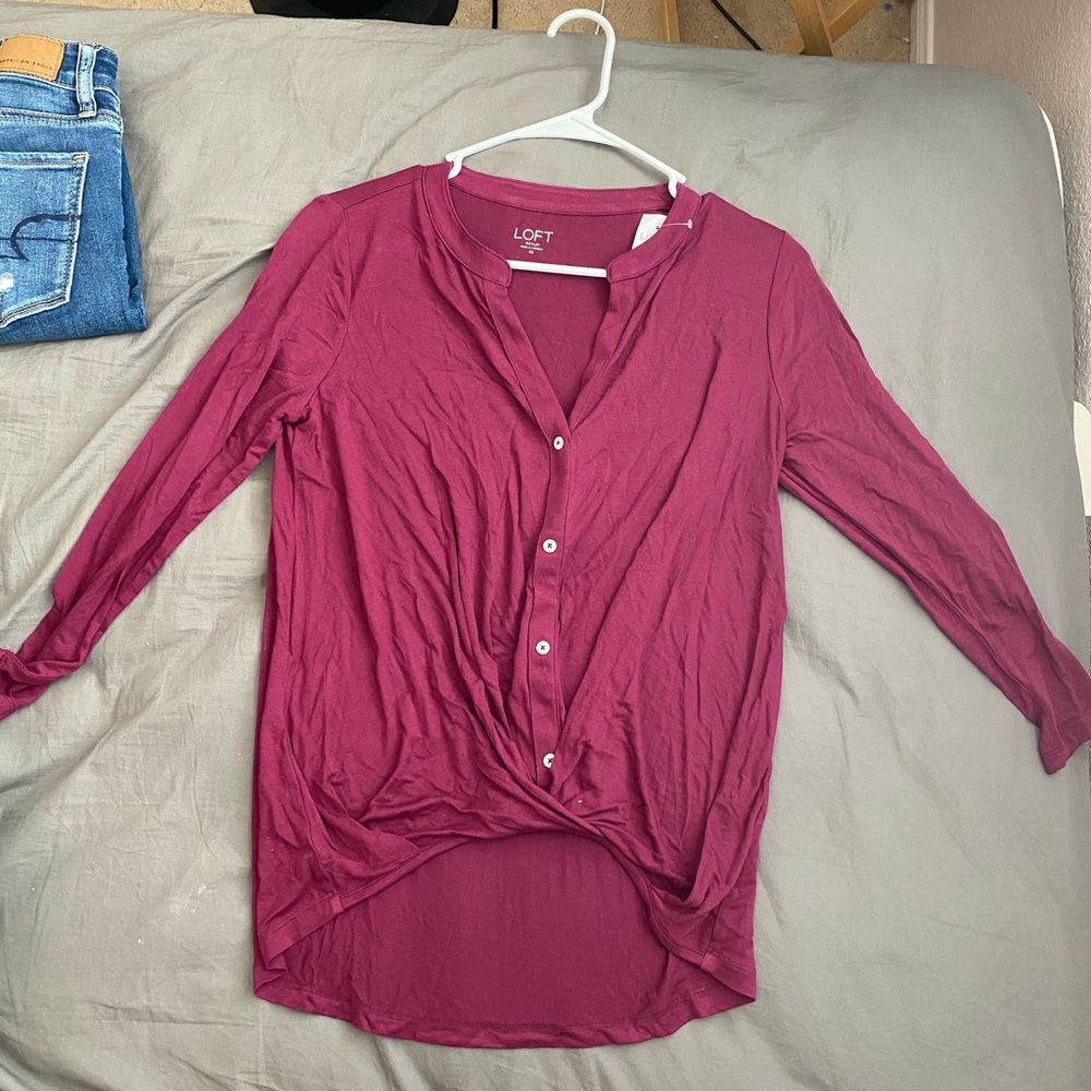 Loft Maroon Long Sleeve